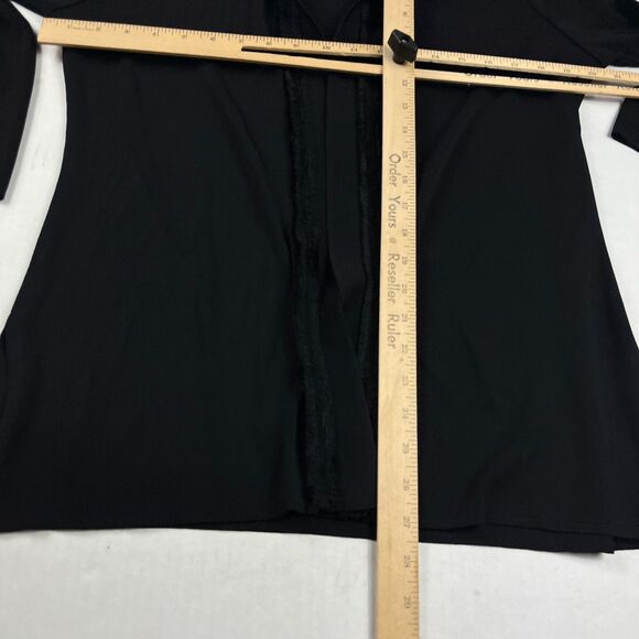 Exclusively Misook Black Textured Trim Open Front Knit Jacket Size PS Petite Sma - Picture 6 of 9